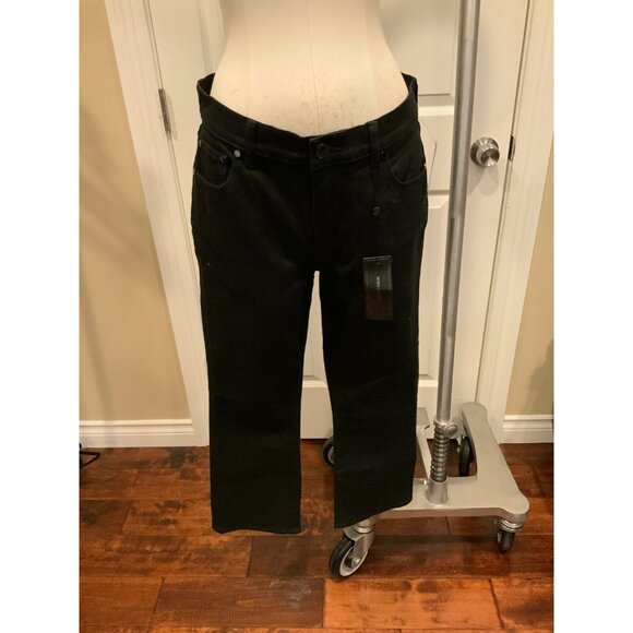 BCBG Max Azria Black Denim High Rise Cropped Bootcut Jeans Size 26 NWT! $198 - Picture 1 of 8
